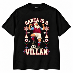 Aston Villa-inspired Santa Is a Villan Christmas T-shirt – black