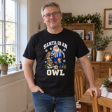 Sheffield Wednesday-inspired Santa Is an Owl Christmas T-shirt — lifestyle model