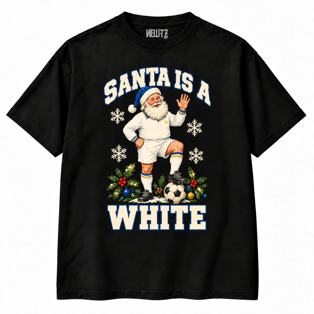 Leeds United-Inspired Santa Is a White Christmas T-Shirt