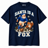 Leicester City Santa Is a Fox Christmas T-shirt — navy