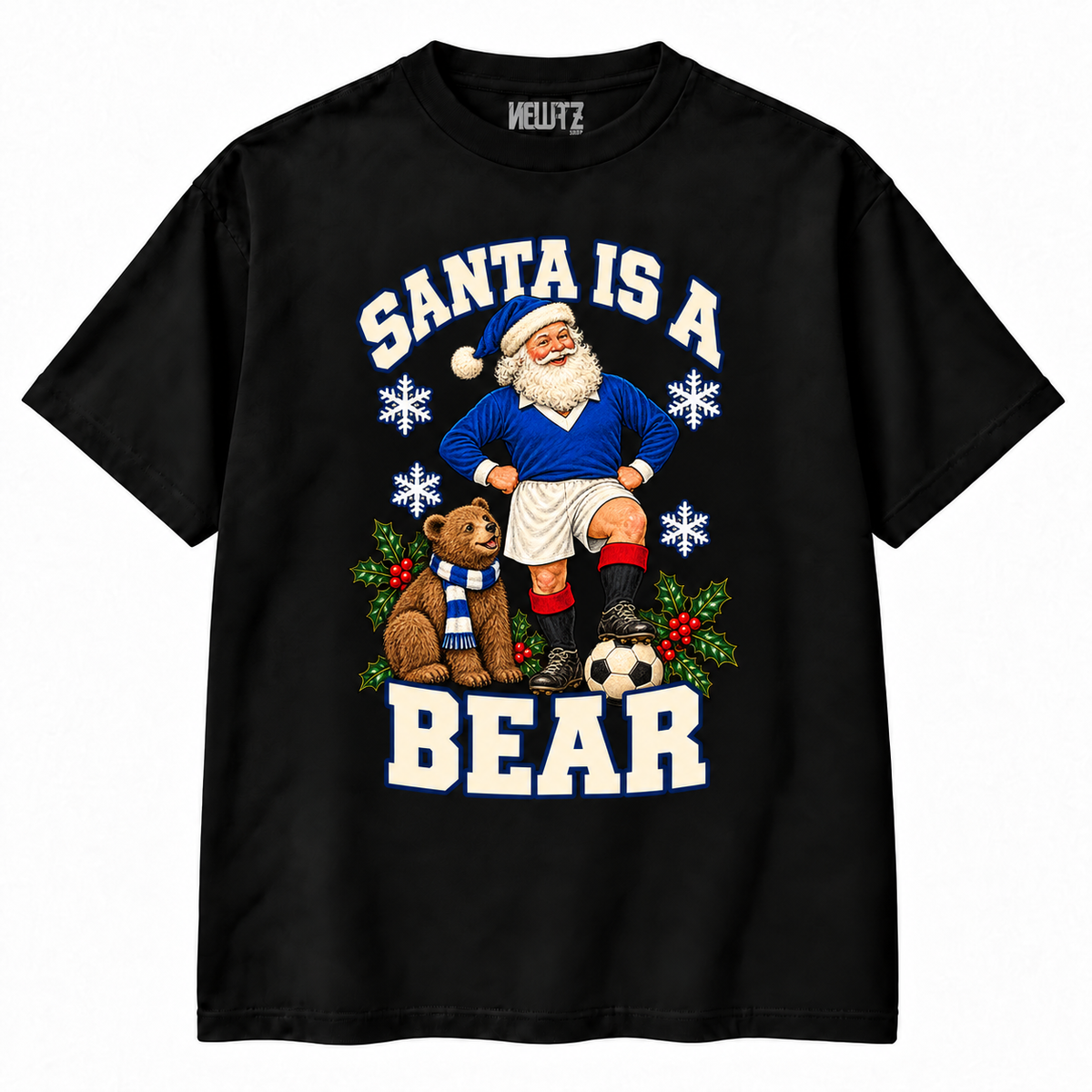 Rangers-Inspired Santa Is a Bear Christmas T-Shirt