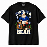 Rangers-inspired Santa Is a Bear Christmas T-shirt — black