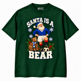 Rangers-inspired Santa Is a Bear Christmas T-shirt — Bottle Green