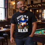 Rangers-inspired Santa Is a Bear Christmas T-shirt — lifestyle model