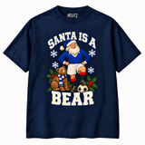 Rangers-inspired Santa Is a Bear Christmas T-shirt — navy