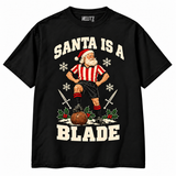 Sheffield United Santa Is a Blade Christmas T-shirt — black