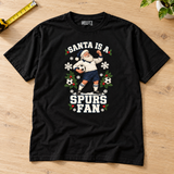 Tottenham-inspired Santa Is a Spurs Fan Christmas T-shirt — workbench flat lay