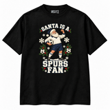 Tottenham-inspired Santa Is a Spurs Fan Christmas T-shirt — black