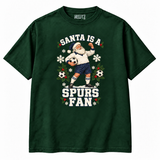 Tottenham-inspired Santa Is a Spurs Fan Christmas T-shirt — Bottle Green