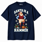 West Ham Santa Is a Hammer Navy Christmas tee