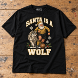 Wolves Santa Is a Wolf Christmas T-shirt — bench