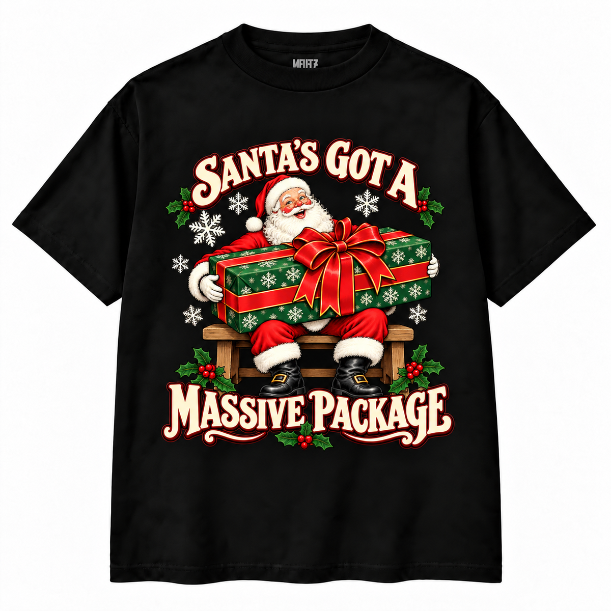 Santa’s Got a Massive Package Funny Christmas T-Shirt