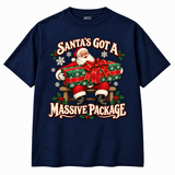 Santa’s Got a Massive Package Christmas T-shirt – navy