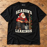 Season’s Leakings plumber Christmas T-shirt — bench