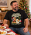 A Succulent Christmas Meal NEWTZ T-shirt – model at Christmas dinner