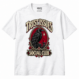 Trust Issues Social Club Raven T-shirt in white, front view