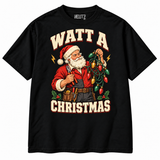 Watt a Christmas electrician Christmas T-shirt — black