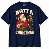 Watt a Christmas electrician Christmas T-shirt — navy