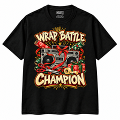 Wrap Battle Champion Christmas T-Shirt — Black