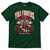 NEWTZ Yule Fighters The Best of Yule Christmas T-shirt in bottle green on white background