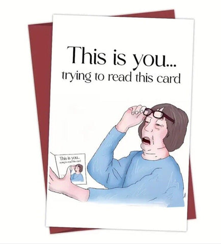 Funny Glasses Card For Mum or Wife "THIS IS YOU" Blank with Envelope - Mothers Day Birthday