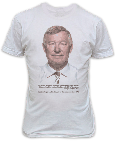 Alex Ferguson Sticking it to Liverpool Fans White T-Shirt - Man Utd