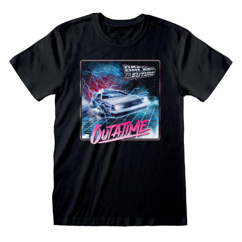 Back To The Future Outa Time Neon T-Shirt - 100% Official Licenced