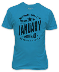 Legends are born in January T-Shirt - Birthday Present Gift Superior Quality