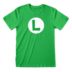 Nintendo Super Mario Luigi Badge T-Shirt - 100% Official Licenced