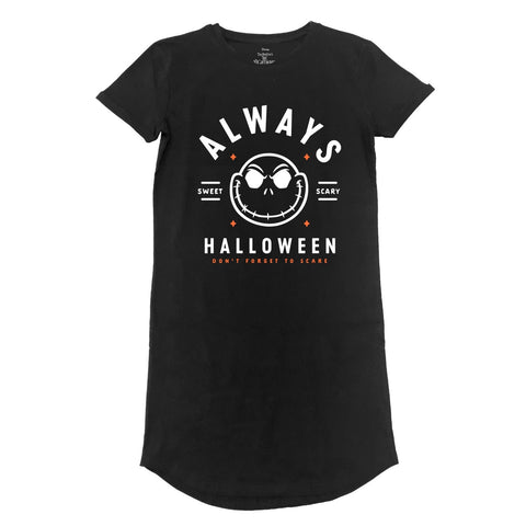 Nightmare Before Christmas Always Halloween Ladies T-shirt Dress