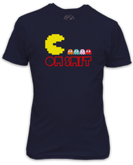 Pacman Oh Sh*t on the attack Black T-Shirt