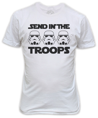 Send in the Troops Star Wars inspired White T-Shirt