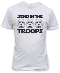 Send in the Troops Star Wars inspired White T-Shirt