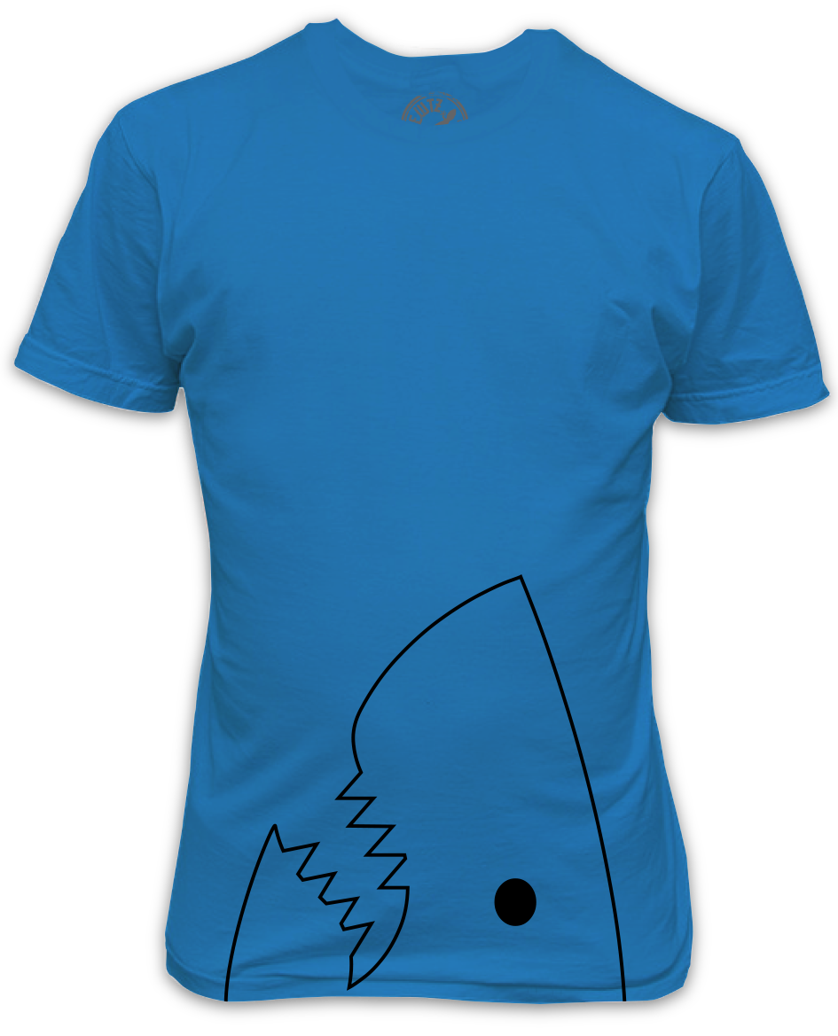 Shark Outline Cool Summer T-Shirt for surfers