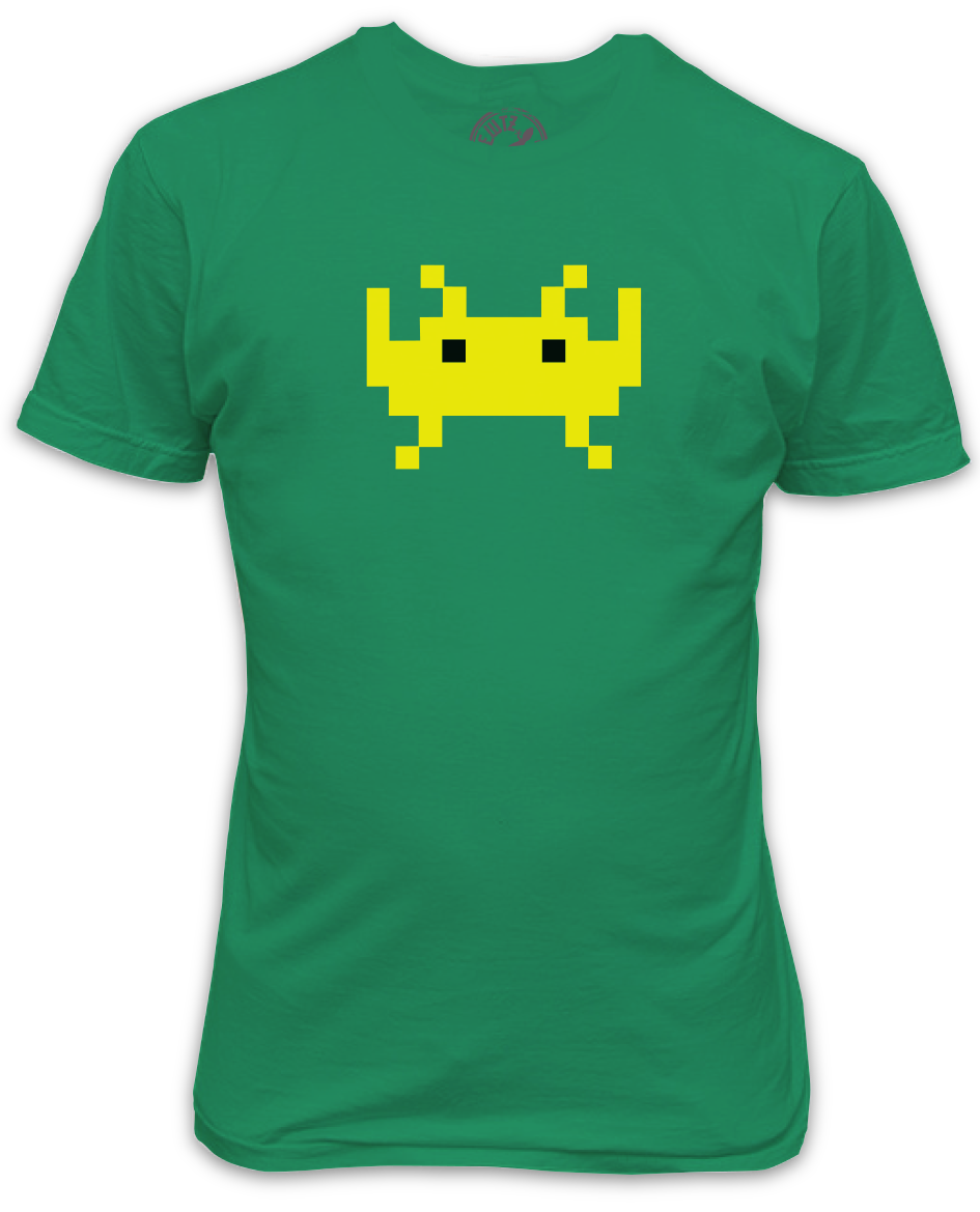 Space Invader Icon Inspired Black T-Shirt