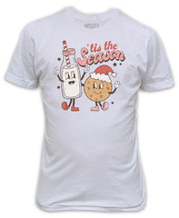 Tis The Season Drink Milk and Eat Cookies Christmas T-Shirt - Present Gift Secret Santa