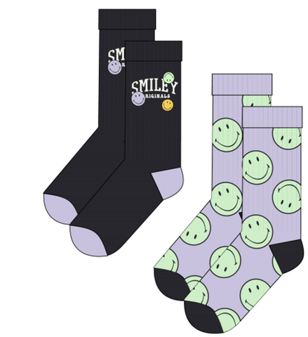 OnePointFive°C Smiley 2-Pack Socks